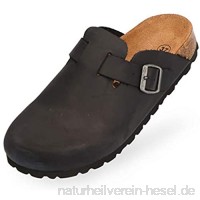 BOnova Wesel: Lederpantoffel in 4 Farben und in den Größen 35 bis 50. Hausschuhe aus Echtleder (Nubuk)  mit Kork-Fußbett  hergestellt in der EU