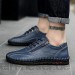 catmoew Mode Herren Große Größe Klassisch Seitlicher Reißverschluss Retro Geschäftsschuhe Lässige Schuhe Männer Casual Lederschuhe
