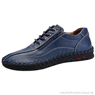 catmoew Mode Herren Große Größe Klassisch Seitlicher Reißverschluss Retro Geschäftsschuhe Lässige Schuhe Männer Casual Lederschuhe