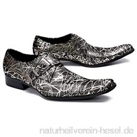 Männer Oxford Formelle Schuhe Schnallenstil echtes Leder Elegant Mönch Hochzeitskleid Schuhe Grey-37