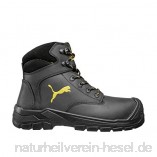 Puma Safety Shoes Borneo Black Mid S3 HRO SRC  Puma 630411-202 Unisex-Erwachsene Sicherheitsschuhe  Schwarz (schwarz/gelb 202)  EU 45