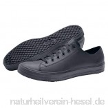Shoes for Crews 38649-41/7 DELRAY Lässige Lederschuhe für Herren und Damen  Rutschhemmende  Größe 7 UK  Schwarz