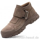 meng Sportliche Sicherheitsschuhe Herren Arbeitsschuhe Damen Leicht Atmungsaktiv Stahlkappen Sneaker (Color : Brown  Size : 40)