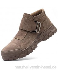 meng Sportliche Sicherheitsschuhe Herren Arbeitsschuhe Damen Leicht Atmungsaktiv Stahlkappen Sneaker (Color : Brown Size : 40)