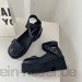 Haojue Mary Jane Damen-Schuhe knackig kreuzgebunden runder Zehenbereich tragbar Retro klobiger Absatz Plateau Kleid Schuhe für Arbeit (Farbe: Schwarz Größe: 36 UK)
