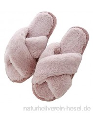 Minetom Damen Hausschuh Weiche Flache Sandalen Flauschige Mit Warm Plüsch Pantoffel Outdoor Indoor Winter Casual Mode