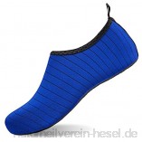 HMIYA Badeschuhe Strandschuhe Wasserschuhe Aquaschuhe Schwimmschuhe Surfschuhe Barfuß Schuhe für Damen Herren(Streifen Blau 40-41 EU)