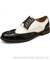 N / A Oxford für Männer Kleid Schuhe Oxford Schwarzweiss-Spitze Up-Schuh-Leder Brogue Vintage Geschäfts