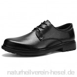 tanxinxing Oxfords Kleid Schuhe für männer schleis runde Spitze nähen schnüren up Block Heel echtes Leder Gummisohle (Color : Black  Größe : 42 EU)